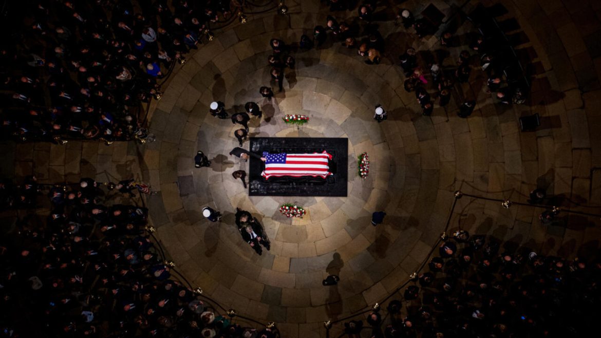 Former US president Carter lies in state after somber Washington procession