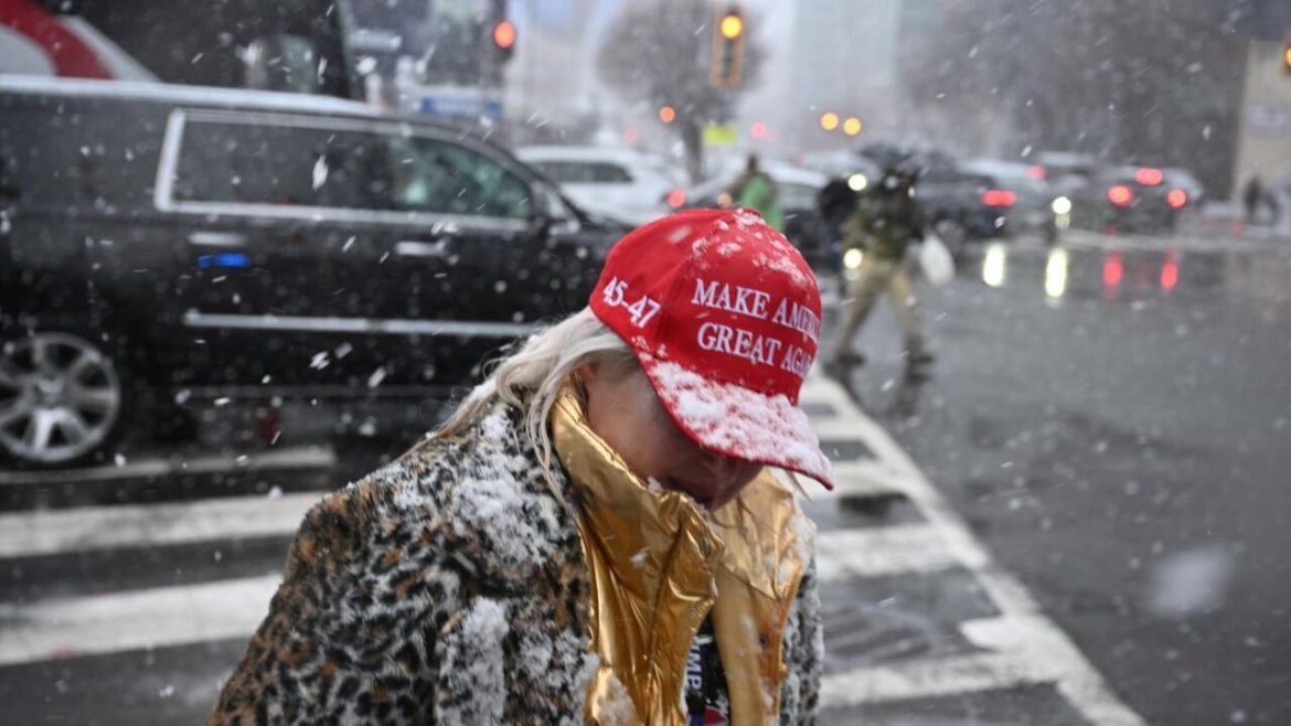 'Back on track': Trump supporters brave freezing conditions to attend rally